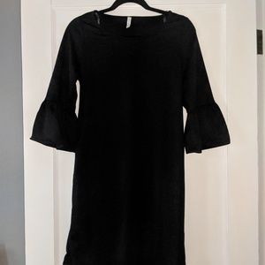 Pinkblush Black peplum sleeve dress